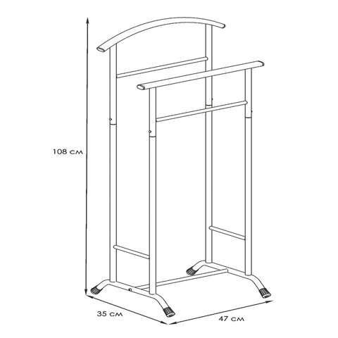 Вешалка-стойка костюмная "Стиль-3", 1080х470х350 мм, металл, белая, ВНП 300 Б