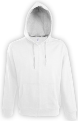 Толстовка мужская на молнии Soul Men 290 с контрастным капюшоном, белая, S–3XL