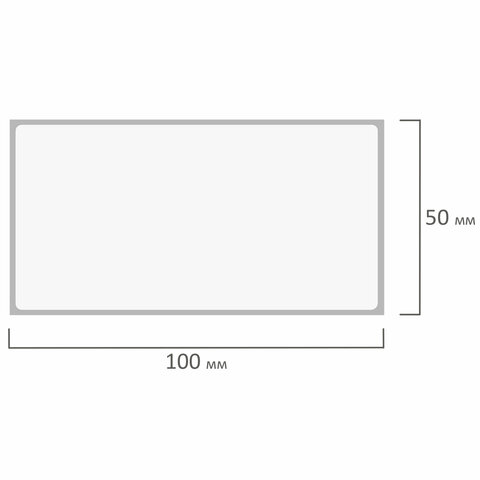 Этикетка ТермоЭко (100х50 мм), 500 этикеток в ролике, прозрачная подложка из пленки, светостойкость до 2 месяцев, 114508, 54166