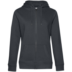 Толстовка на молнии с капюшоном женская Queen, темно-серая, XS–3XL