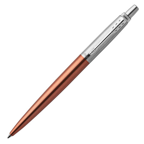 Ручка шариковая PARKER "Jotter Core Chelsea Orange CT", корпус оранжевый, детали хром, синяя, 1953189