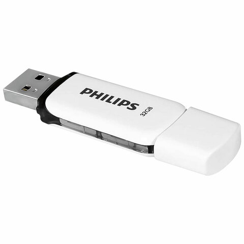 Флеш-диск 32 GB PHILIPS SNOW, разъем USB 2.0, черный, FM32FD70B/97