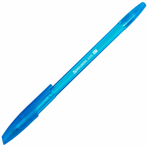 Ручка шариковая BRAUBERG "X-333 NEON", 12+1 В ПОДАРОК!, синяя, КОМПЛЕКТ 13 шт., узел 0,7 мм, линия 0,35 мм, 144250