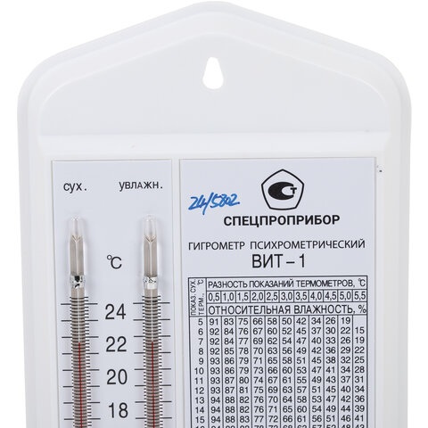 Гигрометр психрометрический ВИТ-1 с поверкой РФ, диапазон: от 0 до +25 °С