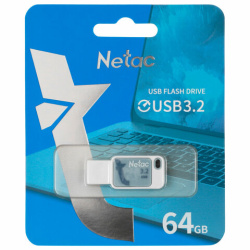 Флеш-диск 64 GB NETAC UA31, USB 3.2, голубой, NT03UA31N-064G-32BL