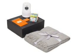 Подарочный набор «Re:y. Grow» с пледом, увлажнителем и набором для выращивания, Цвет серый