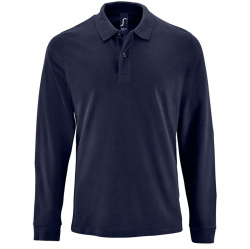 Рубашка поло мужская с длинным рукавом Perfect LSL Men, темно-синяя, S–3XL