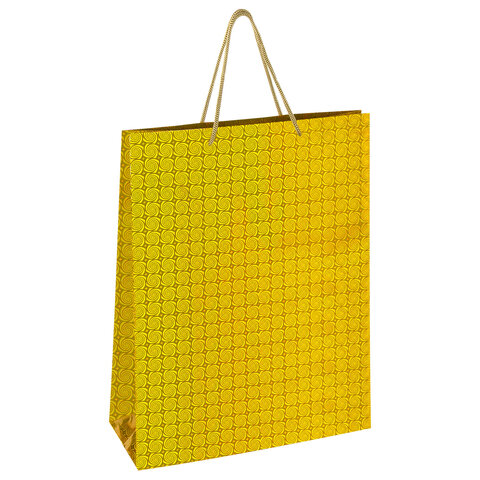 Пакет подарочный 33x13x45 см (XL), НАБОР 3 шт., 3 дизайна, голография, ЗОЛОТАЯ СКАЗКА, 609737