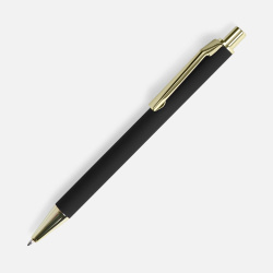 Ручка шариковая Lobby Soft Touch Gold, черная, 14,5х1 см