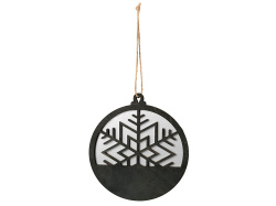 Подвеска деревянная «Noirflake», Цвет черный/серебристый