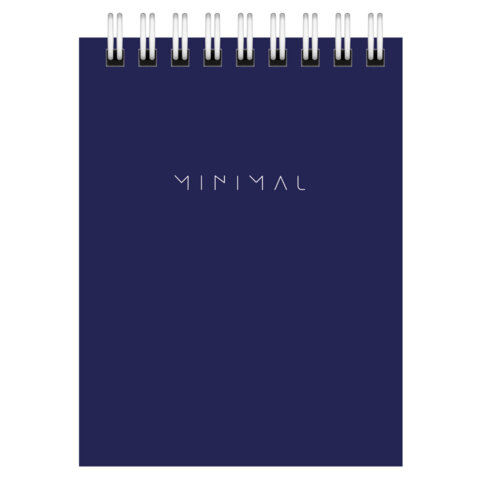 Блокнот МАЛЫЙ ФОРМАТ А7, 75х105 мм, 40 л., гребень, картон, клетка, BRAUBERG "Minimal Classic", 116430