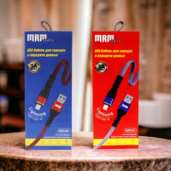 Кабели USB MR36i Lighting, тканевые плоские, 1 метр, синий и красный цвета