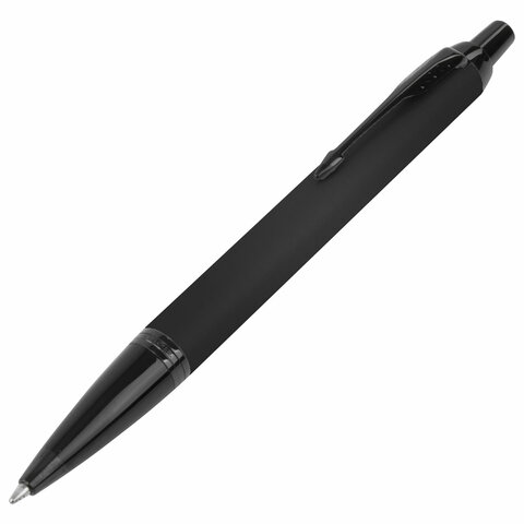 Ручка шариковая PARKER "IM Achromatic Black BT", черный матовый, нержавеющая сталь, синяя, 2127618