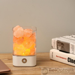 Соляной ионизирующий светильник-ночник «Crystal Salt Lamp» с розовой гималайской солью 0,7 кг