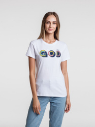 Футболка женская «Новый GOD», белая, S–XL