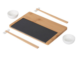 Набор для суши со сланцевой доской «Maki», Цвет черный, коричневый, белый