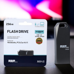 USB-накопитель MRM MB42, алюминий, 256 ГБ, USB 3.0, High speed, черный / Максимальная вместительность и скорость в стильном корпусе