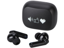 Беспроводные наушники с шумоподавлением ENC и подсветкой лого «Lites» с гравировкой, Цвет черный