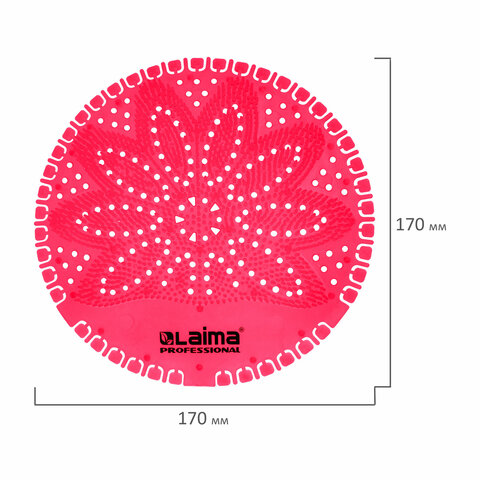 Дезодоратор коврик для писсуара красный, аромат Ягоды, LAIMA Professional, на 30 дней, 608897