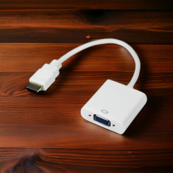 Адаптер H119 HDMI to VGA, 150 мм, белый / Профессиональное качество преобразования сигнала HDMI в VGA