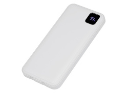 Внешний аккумулятор со встроенными кабелями «Фрэйм», 10000мач, Цвет белый