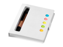 Набор стикеров «Expose» с ручкой и блокнотом А7, Цвет белый