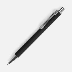 Ручка шариковая Lobby Soft Touch Chrome, черная, 14,5х1 см