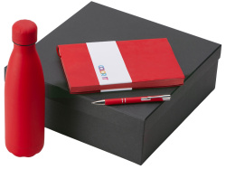 Подарочный набор "Color it" с блокнотом, металлической ручкой и термобутылкой, Размер гибкая обложка, Цвет красный