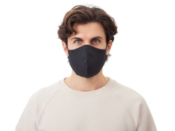 Маска для лица многоразовая из хлопка, анатомической формы, Цвет черный