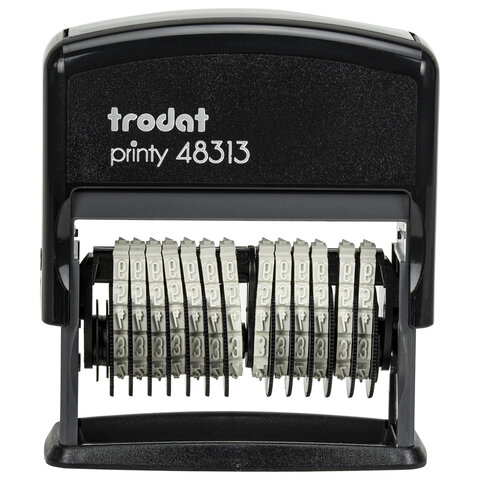 Нумератор 13-разрядный, оттиск 42х3,8 мм, синий, TRODAT 48313, корпус черный, 53198