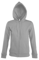 Толстовка женская на молнии с капюшоном Seven Women, серый меланж, S-XL