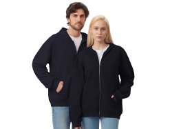 Толстовка оверсайз с капюшоном на молнии «Monaco», Размер XL-2XL, Цвет темно-синий