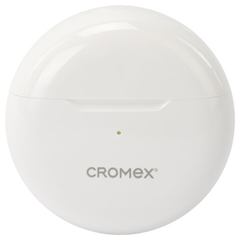 Наушники беспроводные TWS вкладыши с микрофоном CROMEX (КРОМЕКС) EP-T28W, Bluetooth 5.4, белые, 514121