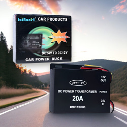 Автомобильный инвертор / преобразователь напряжения, 24V на 12V, 20A, черный