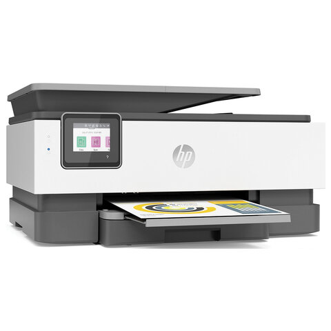 МФУ струйное HP OfficeJet Pro 8023 "3 в 1" A4, 29 стр./мин, 20000 стр./месяц, 1200х1200, ДУПЛЕКС, Wi-Fi, сетевая карта, 1KR64B