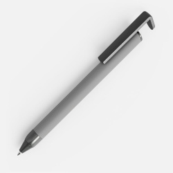 Ручка шариковая Standic с подставкой для телефона, серая, 14,5х1,5 см