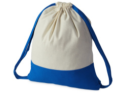 Рюкзак-мешок Cotton из хлопка, 170 г/м2, Цвет натуральный/синий