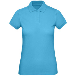 Рубашка поло женская Inspire, бирюзовая, XS–XXL