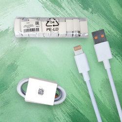 Кабель RC60 USB Type-C - Lightning, длина 1000мм, ток 6А, белый / Надежность и высокая скорость зарядки