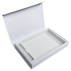 Коробка Silk с ложементом под ежедневник 15х21 см и ручку, ver.2, серая, 27х18х3,5 см