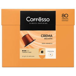 Кофе в капсулах 80 порций для Nespresso, COFFESSO "Crema Delicato", арабика 100%, 101737