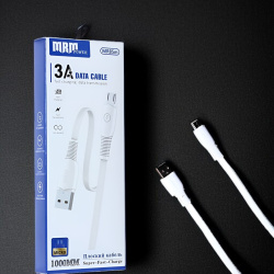 Кабель USB MRM MR85m USB-Micro, длина 1000мм, ток 3А, белый / Быстрая зарядка и надежность