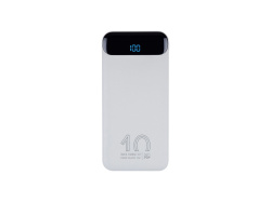 Внешний аккумулятор с дисплеем, 10000 mAh, Цвет белый