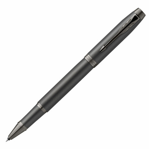 Ручка-роллер PARKER "IM Professionals Monochrome Titanium", черный лак, нержавеющая сталь, черная, 2172960