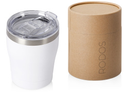 Вакуумная термокружка «Rodos» с керамическим покрытием, тубус, 350 мл, Цвет белый