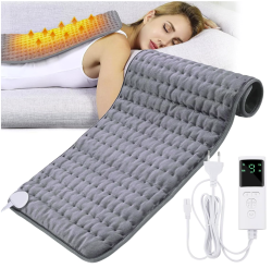 Электрогрелка плюшевая Heating Pad D3060, 75W, 60 х 30 см (220V, 9 режимов, 4 режима таймера). Коврик