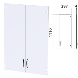 Дверь СТЕКЛО "Этюд", КОМПЛЕКТ 2 шт., 397х4х1110 мм, 400668-78