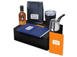 Подарочный набор «Re:y. Routine» с туркой, термокружкой и кофе, Цвет синий