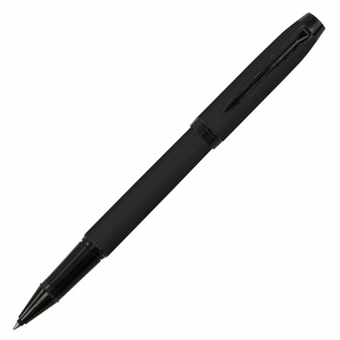 Ручка-роллер PARKER "IM Achromatic Black BT", корпус черный матовый, нержавеющая сталь, черная, 2127743