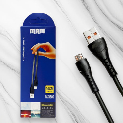 Кабель MRM G04 гелевый USB-Micro silicone cable, длина 30см, черный / Компактность и надежность для повседневного использования